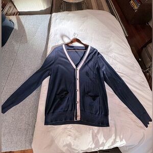 Men’s Brooks Brothers Navy Blue Lightweight Cardigan - Size Medium